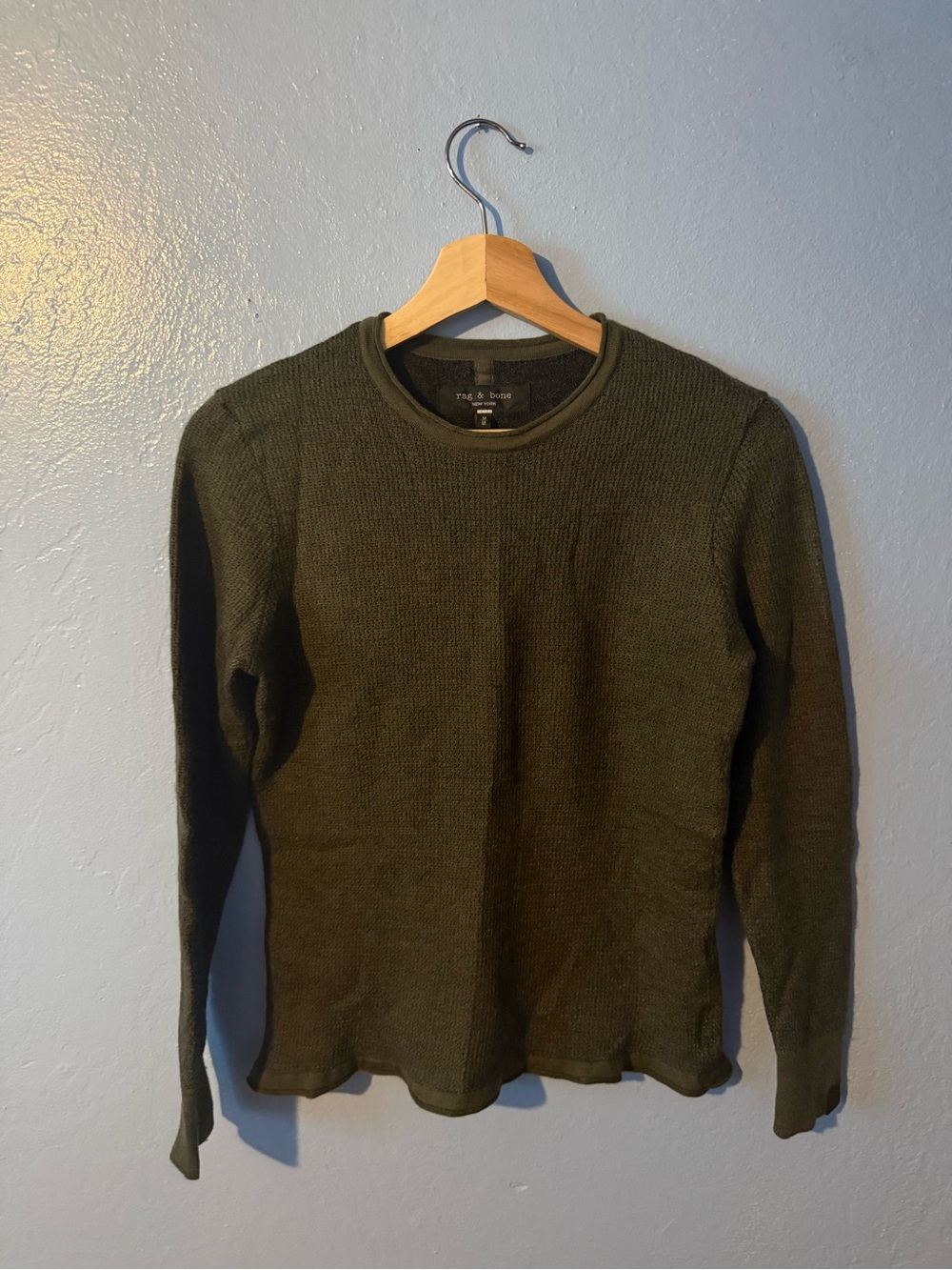 rag & bone Olive Crewneck Thermal Knit Sweater